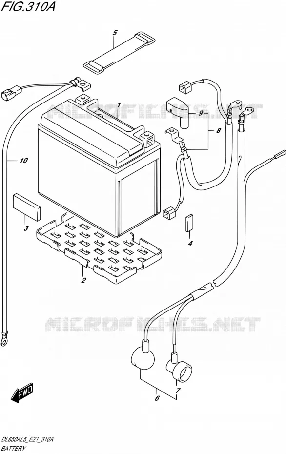 BATTERIE Suzuki MOTO 650 V-STROM 2015  DL650AUE L5 (E21)