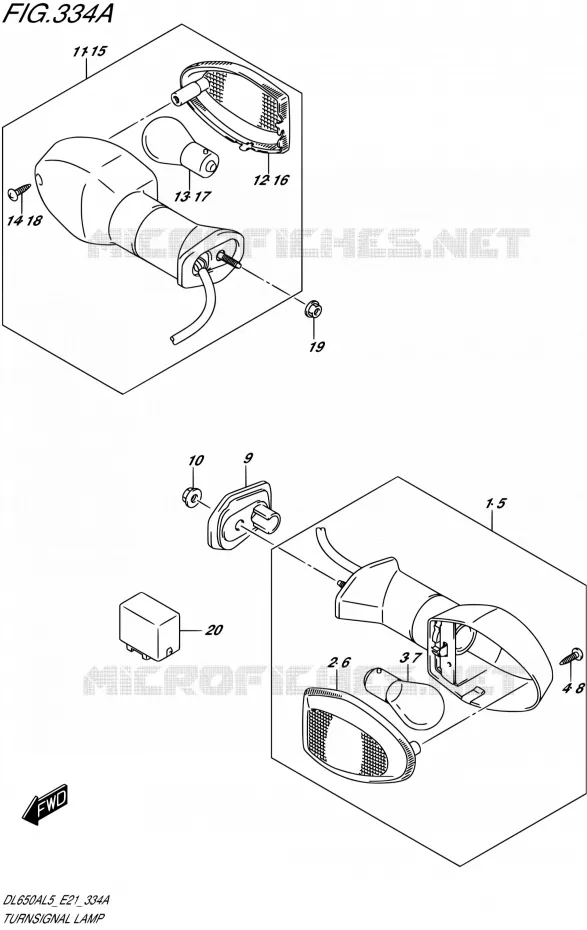 CLIGNOTANTS Suzuki MOTO 650 V-STROM 2015  DL650AUE L5 (E21)