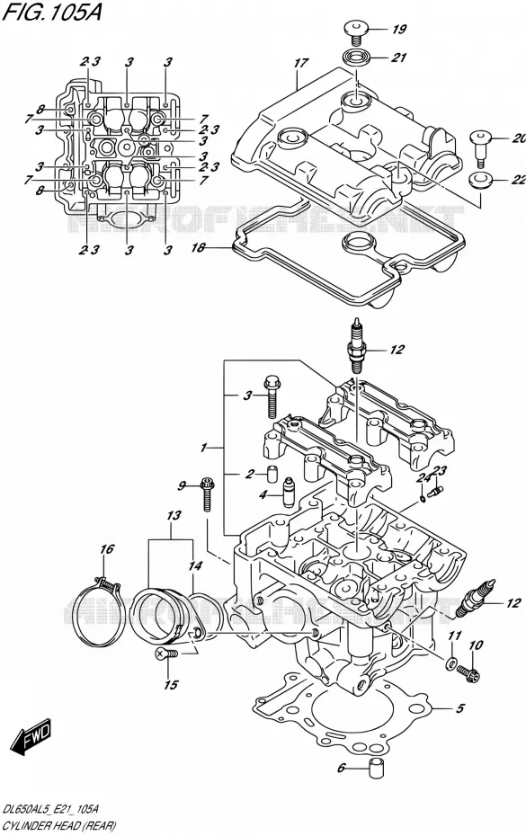 CULASSE (REAR) Suzuki MOTO 650 V-STROM 2015  DL650AUE L5 (E21)