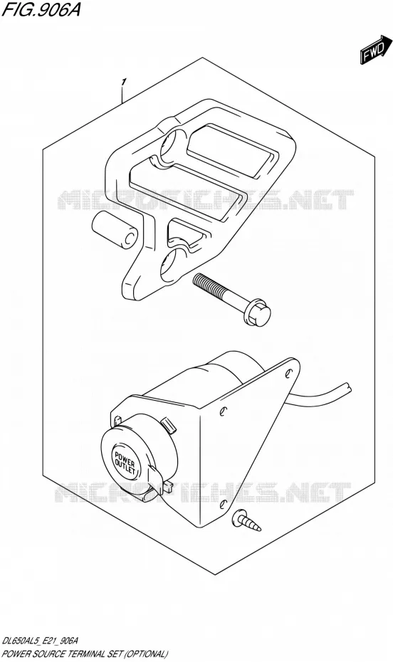 PRISE 12V (OPTIONAL) Suzuki MOTO 650 V-STROM 2015  DL650AUE L5 (E21)