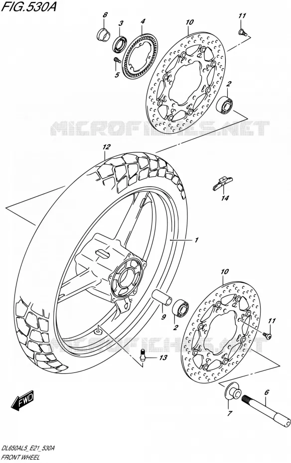ROUE AVANT Suzuki MOTO 650 V-STROM 2015  DL650AUE L5 (E21)