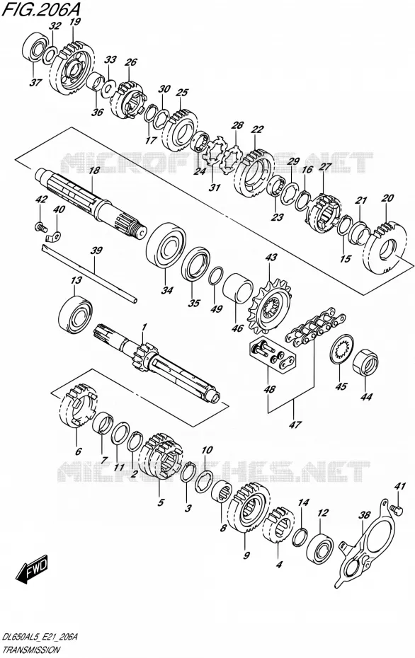 TRANSMISSION Suzuki MOTO 650 V-STROM 2015  DL650AUE L5 (E21)
