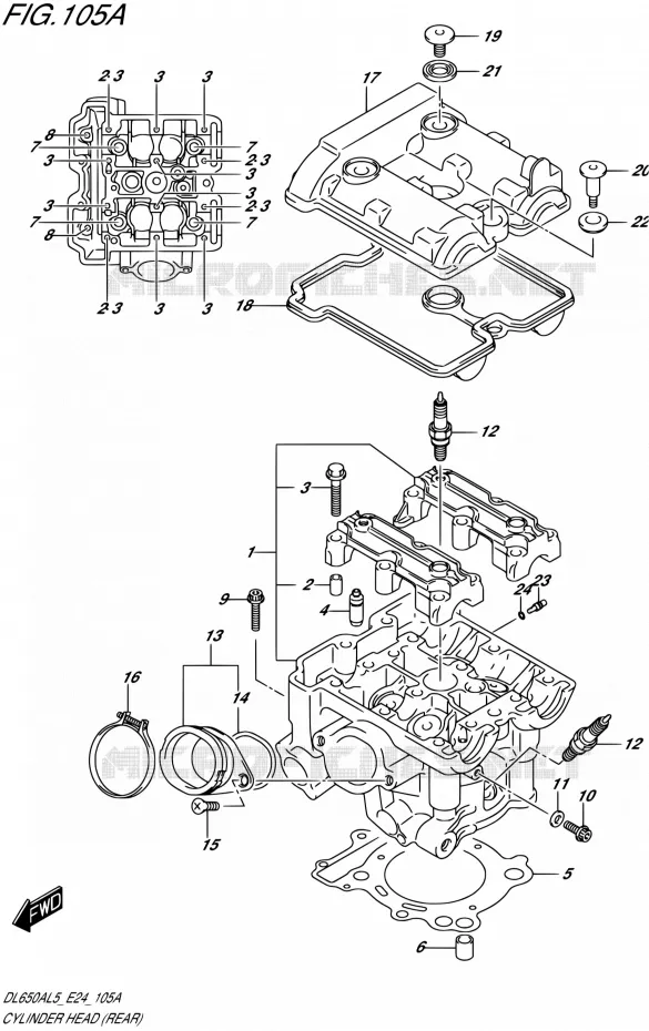 CULASSE (REAR) Suzuki MOTO 650 V-STROM 2015  DL650AUE L5 (E24)