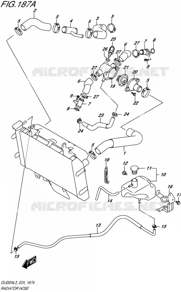 DURITE DE RADIATEUR Suzuki MOTO 650 V-STROM 2015  DL650AUE L5 (E24)