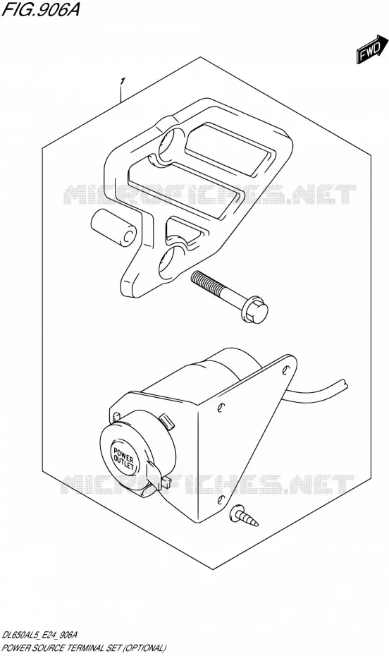 PRISE 12V (OPTIONAL) Suzuki MOTO 650 V-STROM 2015  DL650AUE L5 (E24)
