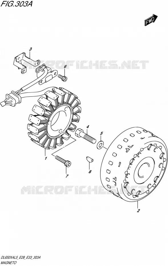 ALLUMAGE ROTOR - STATOR Suzuki MOTO 650 V-STROM 2015  DL650XA L5 (E03,E28,E33)