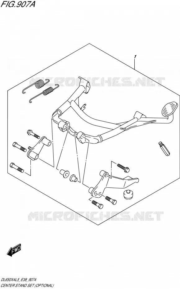 ENSEMBLE BEQUILLE CENTRALE (OPTIONAL) Suzuki MOTO 650 V-STROM 2015  DL650XA L5 (E38)