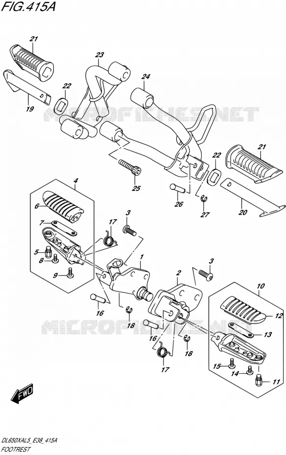 REPOSE PIED Suzuki MOTO 650 V-STROM 2015  DL650XA L5 (E38)