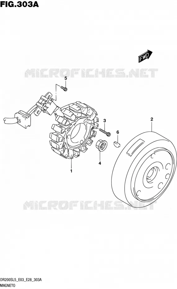 ALLUMAGE ROTOR - STATOR Suzuki MOTO 200 DR 2015  DR200S L5 (E03,E28,E33)