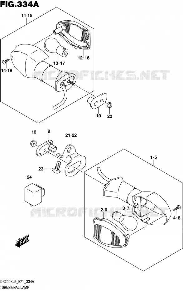 CLIGNOTANTS Suzuki MOTO 200 DR 2015  DR200S L5 (E71)
