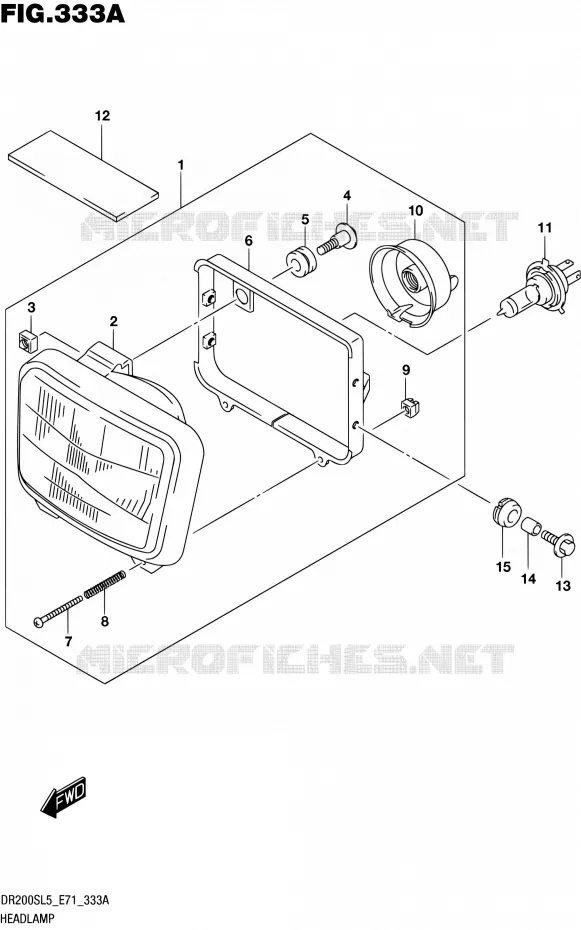 PHARE Suzuki MOTO 200 DR 2015  DR200S L5 (E71)