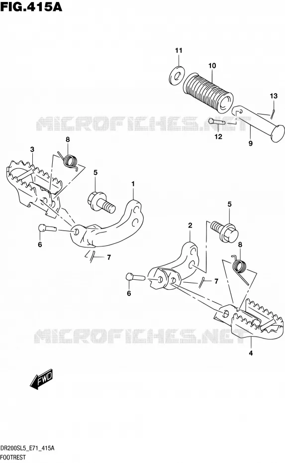 REPOSE PIED Suzuki MOTO 200 DR 2015  DR200S L5 (E71)