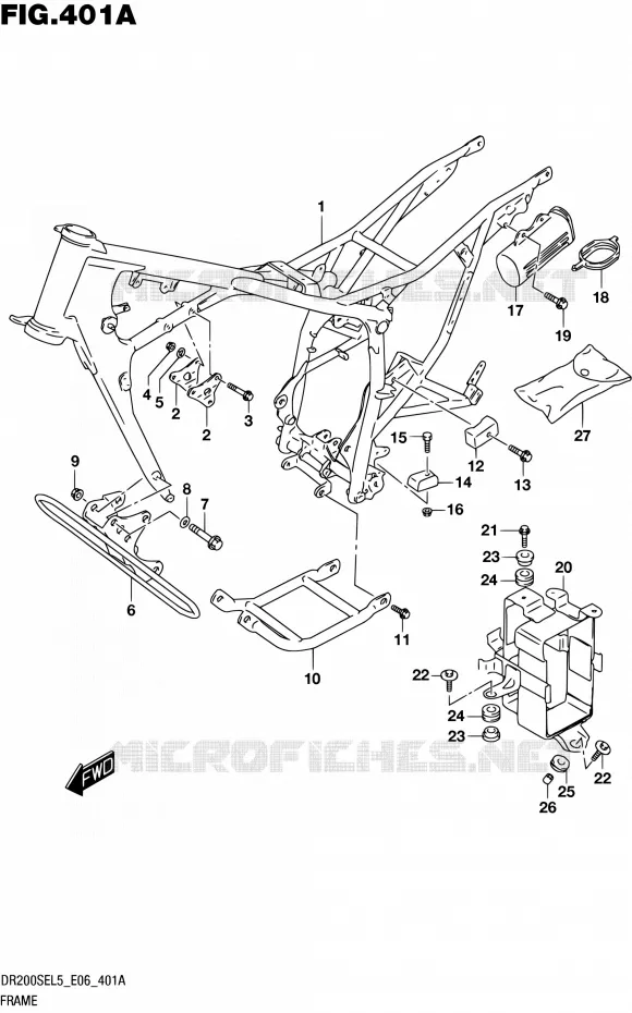 CADRE Suzuki MOTO 200 DR 2015  DR200SE L5 (E06)