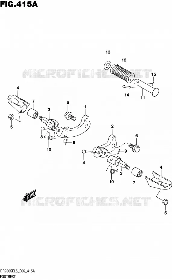 REPOSE PIED Suzuki MOTO 200 DR 2015  DR200SE L5 (E06)