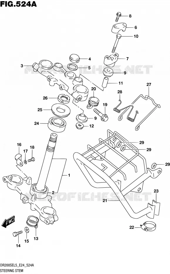 COLONNE DE DIRECTION Suzuki MOTO 200 DR 2015  DR200SE L5 (E24)