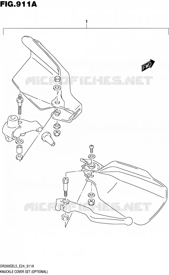 PROTEGES MAINS (OPTIONAL) Suzuki MOTO 200 DR 2015  DR200SE L5 (E24)
