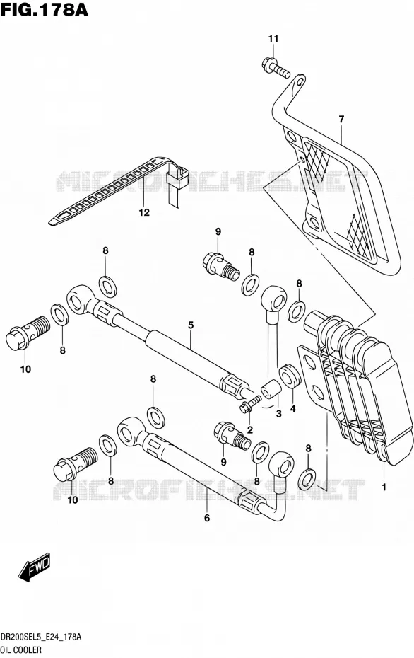 RADIATEUR D'HUILE Suzuki MOTO 200 DR 2015  DR200SE L5 (E24)