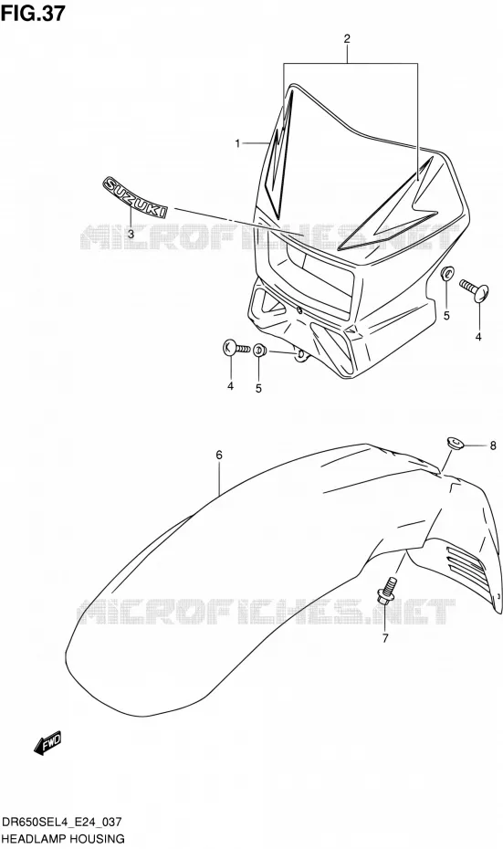 BOL DE PHARE Suzuki MOTO 650 DR 2014  DR650SE L4 (E24)