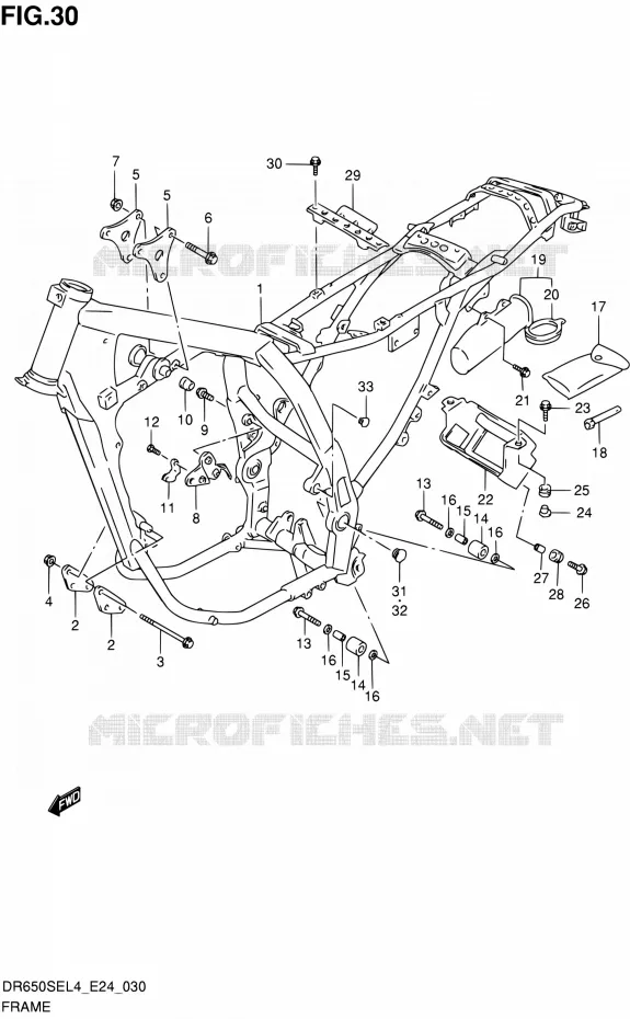CADRE Suzuki MOTO 650 DR 2014  DR650SE L4 (E24)