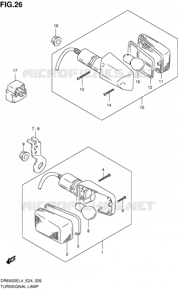 CLIGNOTANTS Suzuki MOTO 650 DR 2014  DR650SE L4 (E24)