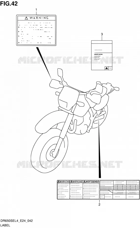ETIQUETTE Suzuki MOTO 650 DR 2014  DR650SE L4 (E24)