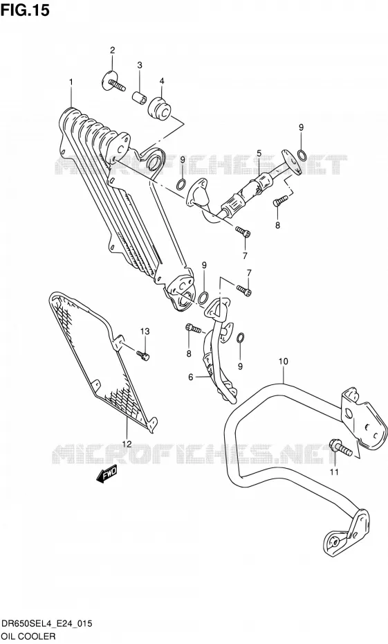 RADIATEUR D'HUILE Suzuki MOTO 650 DR 2014  DR650SE L4 (E24)