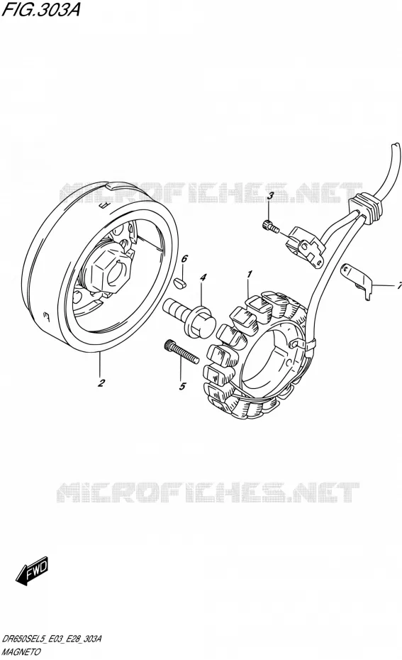 ALLUMAGE ROTOR - STATOR Suzuki MOTO 650 DR 2015  DR650SE L5 (E03,E28,E33)