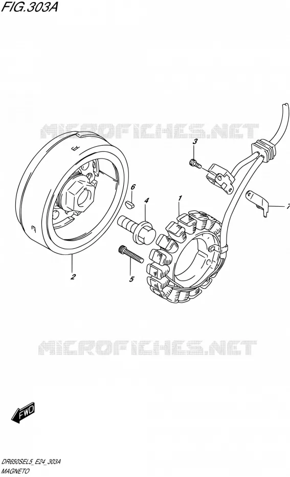 ALLUMAGE ROTOR - STATOR Suzuki MOTO 650 DR 2015  DR650SE L5 (E24)