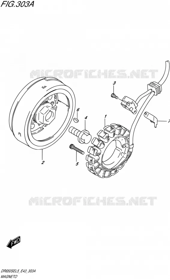 ALLUMAGE ROTOR - STATOR Suzuki MOTO 650 DR 2015  DR650SE L5 (E43)