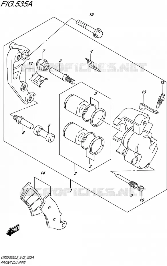 ETRIER DE FREIN AVANT Suzuki MOTO 650 DR 2015  DR650SE L5 (E43)