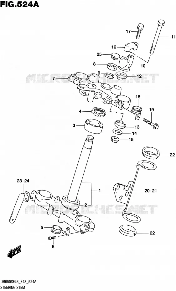 COLONNE DE DIRECTION Suzuki MOTO 650 DR 2016  DR650SE L6 (E43)