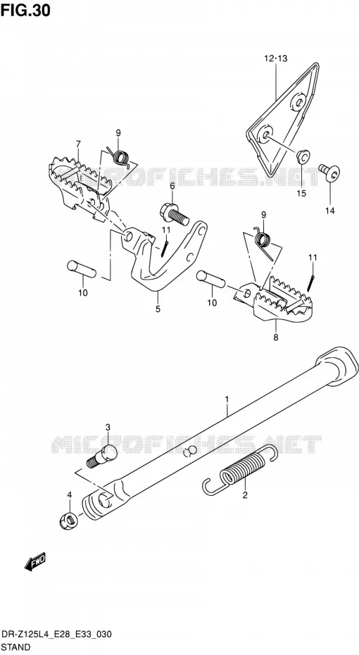 BEQUILLE (DR-Z125LL4 E33) Suzuki MOTO 125 DR-Z 2014  DR-Z125 L4