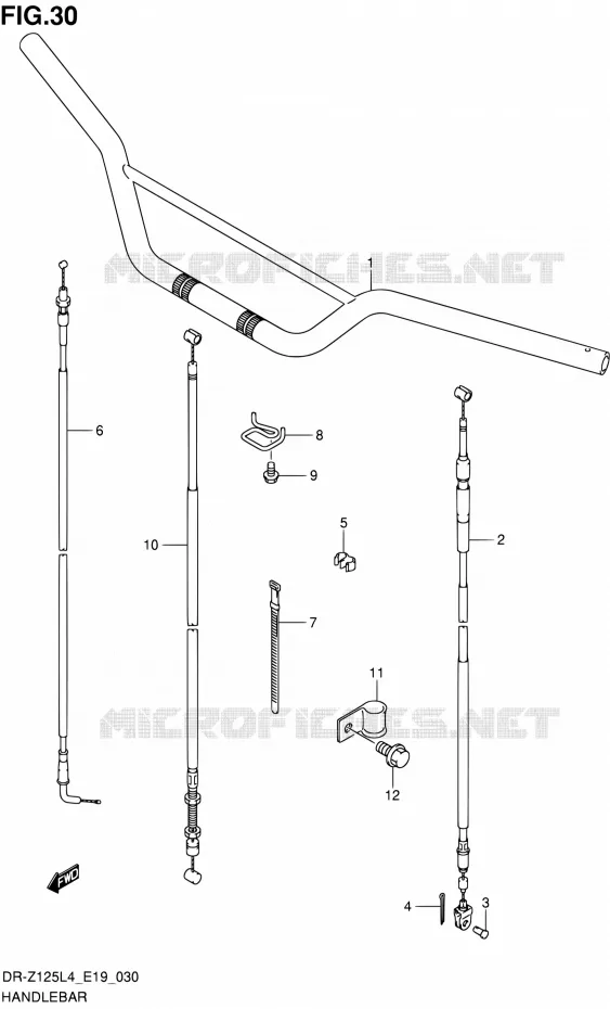 GUIDON (DR-Z125L4 E19) Suzuki MOTO 125 DR-Z 2015  DR-Z125L L4 (E19)