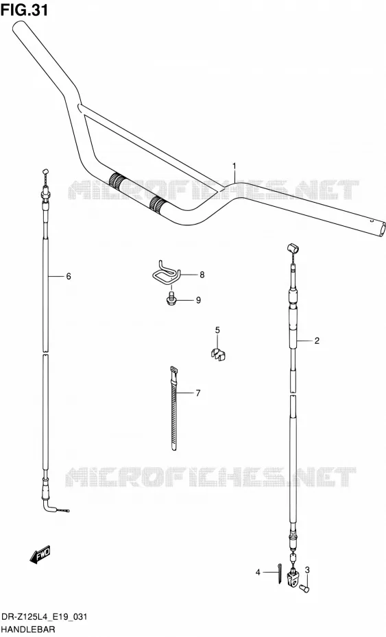 GUIDON (DR-Z125LL4 E19) Suzuki MOTO 125 DR-Z 2015  DR-Z125L L4 (E19)