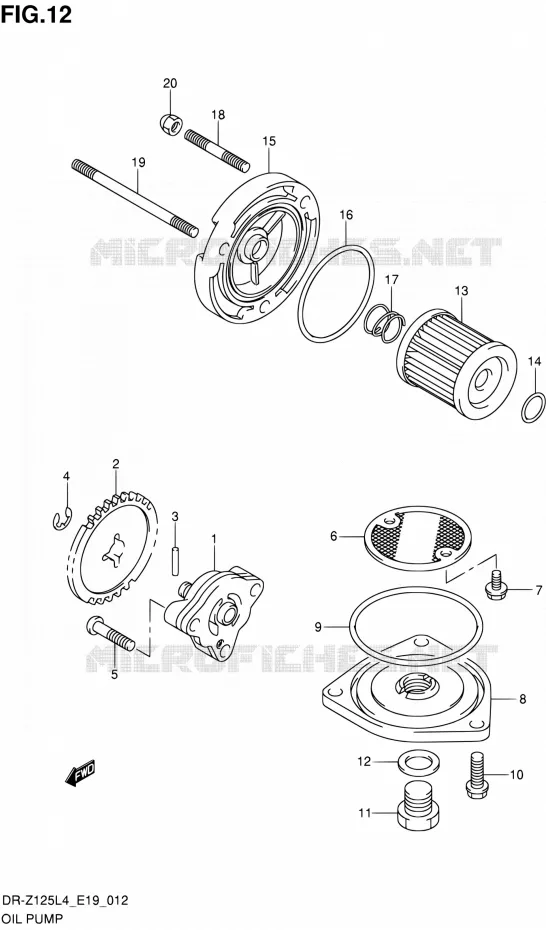 POMPE A HUILE Suzuki MOTO 125 DR-Z 2015  DR-Z125L L4 (E19)