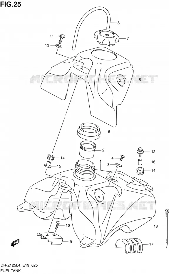 RESERVOIR D'ESSENCE Suzuki MOTO 125 DR-Z 2015  DR-Z125L L4 (E19)