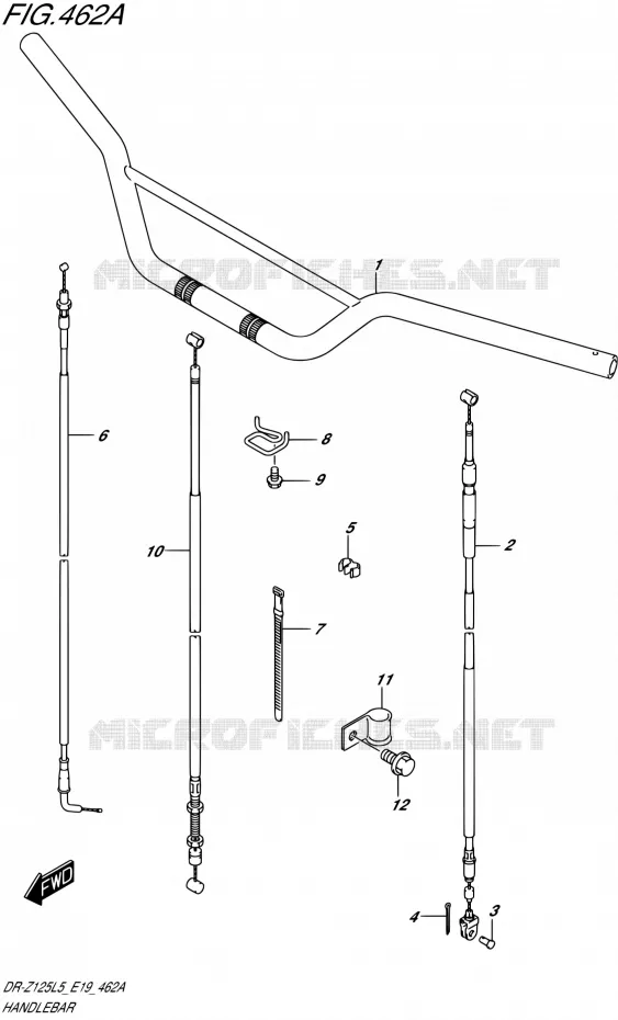 GUIDON (DR-Z125L5 E19) Suzuki MOTO 125 DR-Z 2015  DR-Z125L L5 (E19)