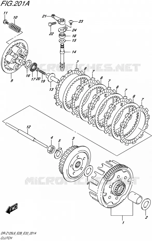 EMBRAYAGE Suzuki MOTO 125 DR-Z 2016  DR-Z125L L6 (E28,E33)