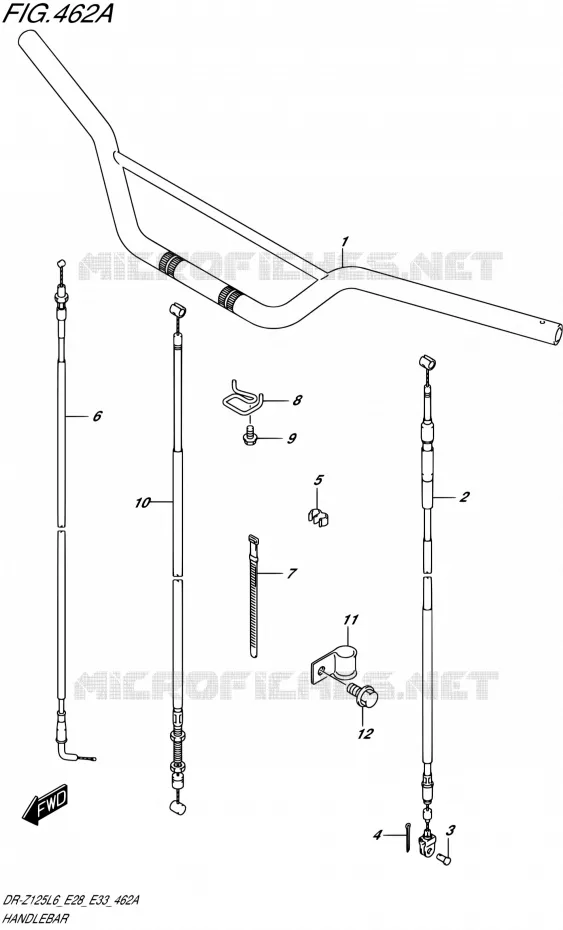 GUIDON (DR-Z125L6 E28) Suzuki MOTO 125 DR-Z 2016  DR-Z125L L6 (E28,E33)