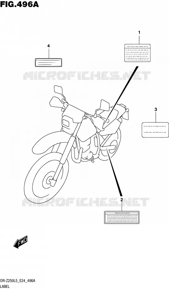 ETIQUETTE Suzuki MOTO 250 DR-Z 2015  DR-Z250 L5 (E24)
