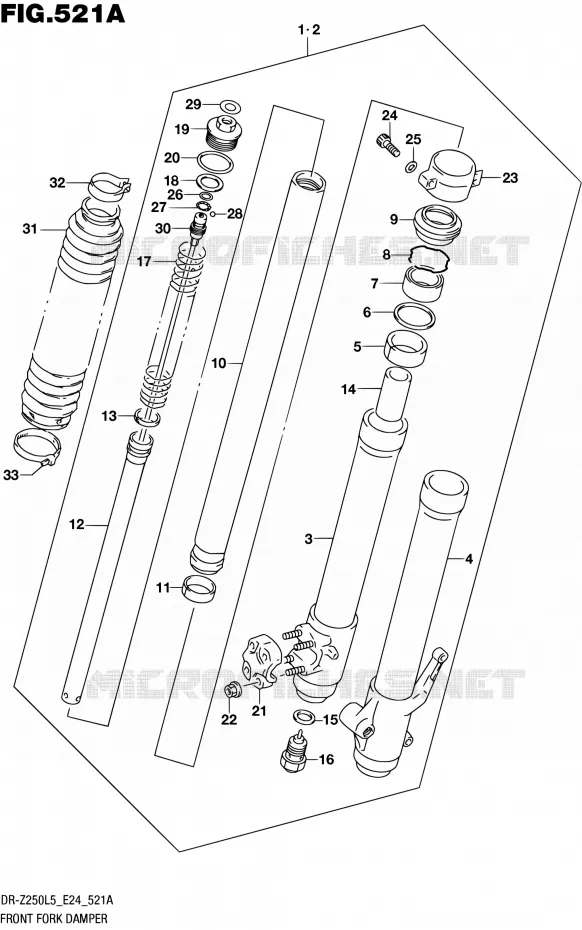 FOURCHE Suzuki MOTO 250 DR-Z 2015  DR-Z250 L5 (E24)