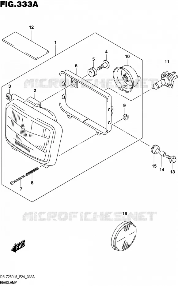 PHARE Suzuki MOTO 250 DR-Z 2015  DR-Z250 L5 (E24)
