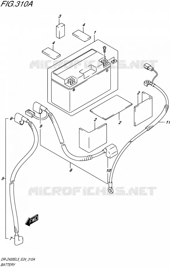 BATTERIE Suzuki MOTO 400 DR-Z 2015  DR-Z400E L5 (E24)