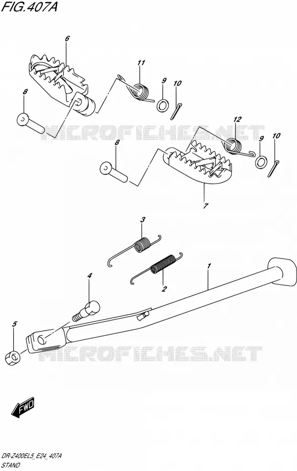 BEQUILLE Suzuki MOTO 400 DR-Z 2015  DR-Z400E L5 (E24)