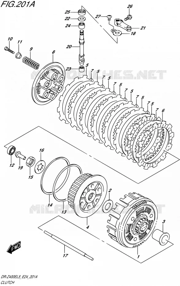 EMBRAYAGE Suzuki MOTO 400 DR-Z 2015  DR-Z400E L5 (E24)