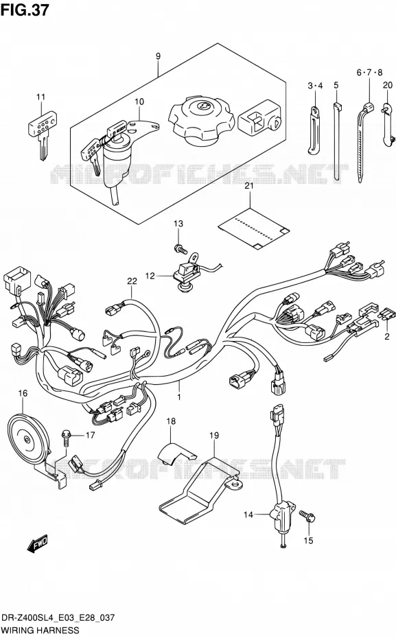 FAISCEAU ELECTRIQUE (DR-Z400SL4 E33) Suzuki MOTO 400 DR-Z 2014  DR-Z400S L4 (E03,E28,E33)