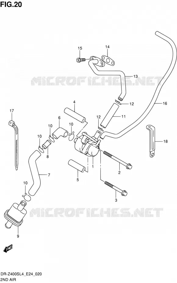 SYSTEME RECYCLAGE GAZ ECHAPPEMENT Suzuki MOTO 400 DR-Z 2014  DR-Z400S L4 (E24)