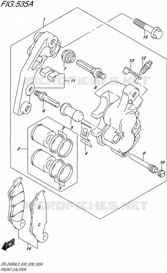 ETRIER DE FREIN AVANT Suzuki MOTO 400 DR-Z 2015  DR-Z400S L5 (E03,E28,E33)