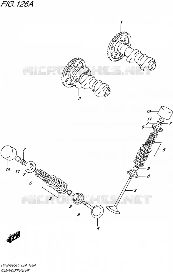 ARBRE A CAMES - VALVE Suzuki MOTO 400 DR-Z 2015  DR-Z400S L5 (E24)