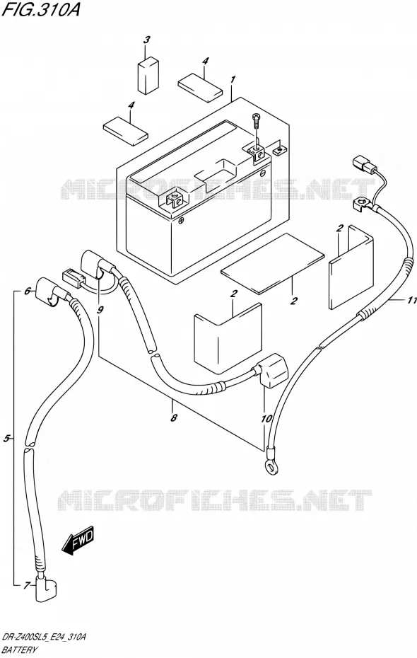 BATTERIE Suzuki MOTO 400 DR-Z 2015  DR-Z400S L5 (E24)